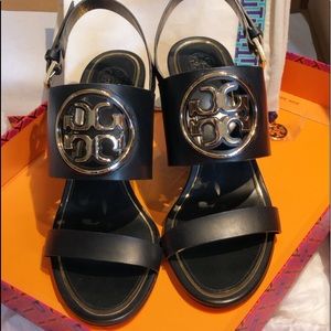 New Tory Burch sandal Metal Miller 65mm Wedge